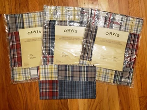 4 NEW Orvis Patch Madras Plaid Duvet Cover Pillow Shams 26 x 20 - Picture 1 of 1