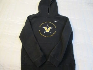 Nike Pullover Hoodie Youth Large Black Gold Vanderbilt Commodores Swoosh Fleece - Picture 1 of 12