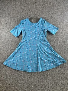 Falls Creek blau Kurzarm Herz Print Skater Kleid Größe M 7-8 (H6) - Bild 1 von 3