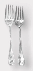 2 Christofle France PERLES Edelstahl glänzend 7 1/2" Tafelgabeln 1890 - Bild 1 von 1