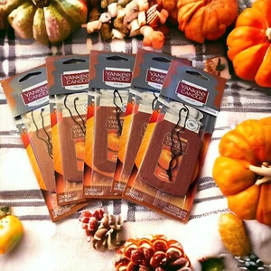 Yankee Candle Spiced Pumpkin Car Jar Freshener - Set of 5 - Picture 1 of 4