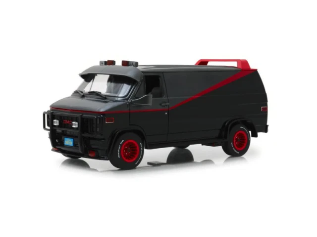 Greenlight GMC Vandura " The A-Team" Scala 1:18 Modellino Auto - Nero (13521)