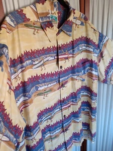 Vintage Kahala Shirt XXL Ron Anderson Dog Surfing Surfer 100% Rayon Made USA - Picture 1 of 9