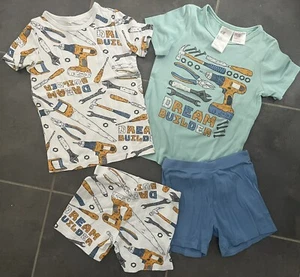 2 Pyjama Schlafanzug kurz Sommer Shirts mit Shorts H&M Gr. 110/116 - Bild 1 von 3
