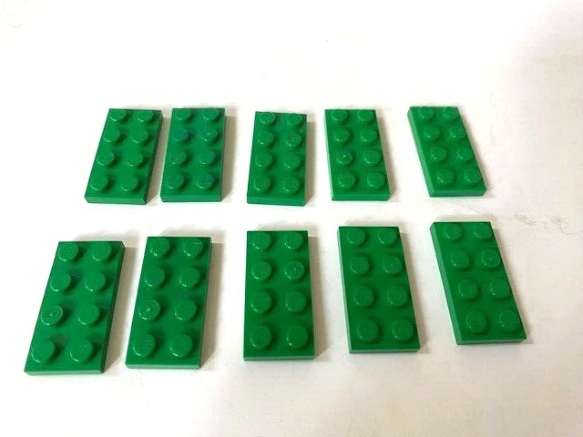 Piezas LEGO: Placa 2x4, Parte # 3020, Verde - 10 Piezas Foto 1 de 1