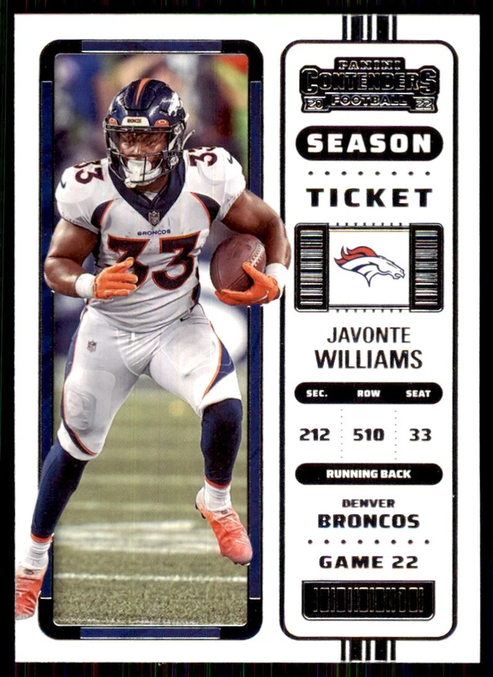 2022 Panini Contenders Javonte Williams B Football Cards #31 - Image 1 of 2