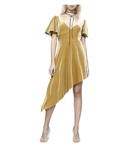 Minkpink X Disney Beauty & The Beast Belle Gold Velvet Like Dress Small EUC - Imagen 1 de 9