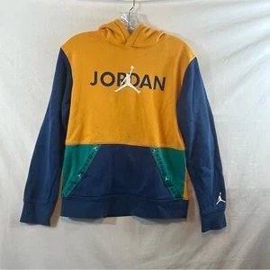 Boys Yellow, Blue & Turquoise Jordan Hoodie Size 12-13 yrs - Picture 1 of 8