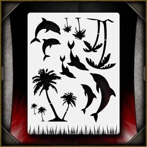 Plantilla de plantilla de aerógrafo Palm Paradise 2 Airsick - Imagen 1 de 1