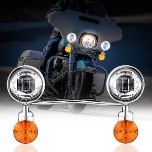 LED Passing Bar Turn Signals Spot Light For Honda VTX 1300 C R S RETRO Cruiser - Picture 1 of 12