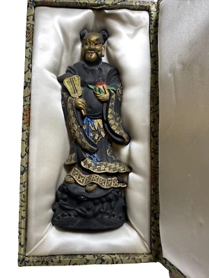 Cao Sugong Ink Sticks Factory Gilt Decorated Chinese Figural Carved Statue  #3 - Image 1 of 4