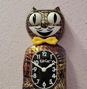 Exotic Pet Collection Prismatic Chrome Kit-Cat Klock clock FREE US SHIPPING - Picture 1 of 3