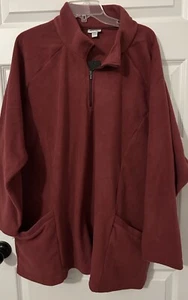 New NWT Avenue Polar Fleece Pocket Tunic Button Up Top Plus 26/28 1/4 Zip - Picture 1 of 2