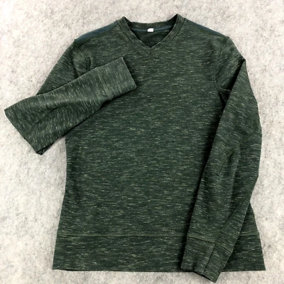 Suéter Pullover Lululemon Mujer Medio Verde Brezo Cuello en V Elastizado Agujeros para Pulgares Foto 1 de 4
