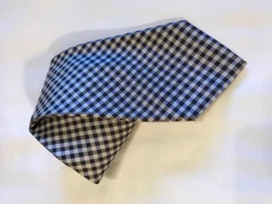 BANANA REPUBLIC - MULTI-COLOR GRAY PURPLE WHITE CHECK TIE - Picture 1 of 2