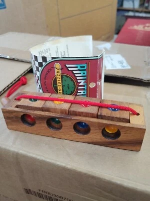 Raintree Puzzle Game Crazy Four Wood Hand Held Toy Mind Twister 1980's Ish - Image 1 of 4
