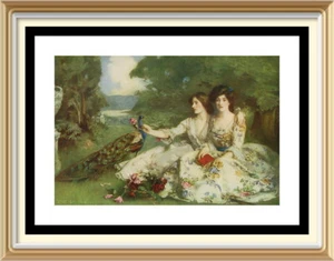 Old Lithograph Vintage ALAS THAT SPRING SHOULD VANISH WITH ROSE Loudan Art Print - Picture 1 of 1