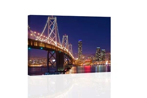 Oakland Bay Bridge San Francisco - LEINWAND ODER DRUCK WANDKUNST - Bild 1 von 2
