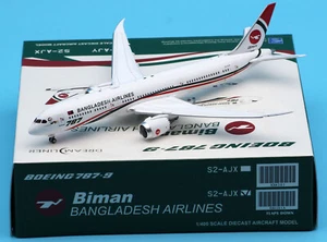 Avión diecast JC Wings 1:400 Biman Bangladesh B787-9 modelo S2-AJX con solapas hacia abajo - Imagen 1 de 12