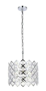 Crystal Chandelier Pendant Chrome Modern Dining Room Kitchen Light Fixture 13 in - Picture 1 of 9