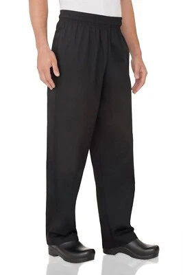 Chef Works Biggie Drawstring Pants Essential 3 Pocket Black Work Uniform - Image 1 of 4