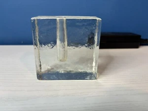 Bloque de vidrio de hielo Wiesenthalhütte Klaus Breit candelabro vintage MCM retro - Imagen 1 de 3