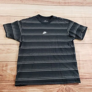 Camisa Nike Para Hombre Mediana Negra Blanca Exterior Centro Swoosh Logo Activo Adulto M - Imagen 1 de 9