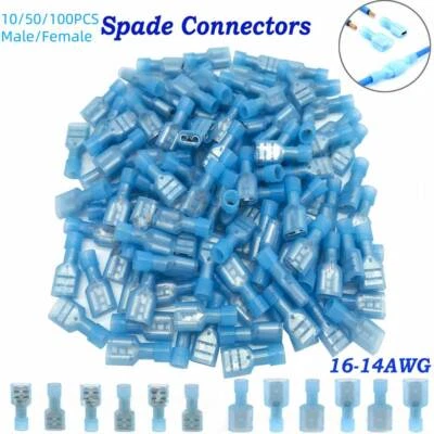 Insulated Female Male Spade Terminal Crimp Quick Disconnect Wire Connectors - Image 1 of 4