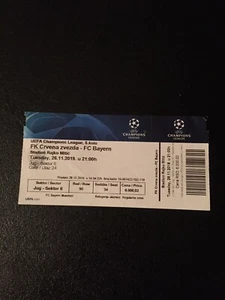 Ticket CL : Roter Stern Belgrad - FC Bayern München ; 26.11.2019 - Bild 1 von 1