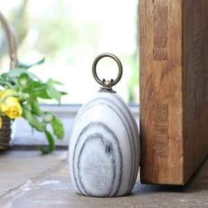 Grey Heavy Marble Doorstop Home Ornament Gift Door stopper With Handle Stop - Picture 1 of 10