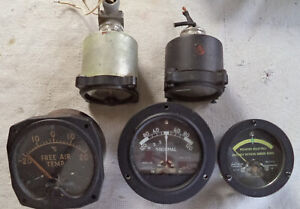 (5) Used Assorted Air and/or Sea Meters - Temperature, Deg, % Normal, & Other 