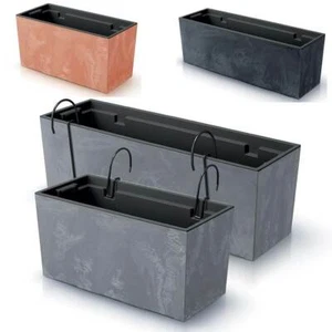Blumenkasten Geländerkasten Blumentopf Beton Design Halterungen Blumenkübel Wahl - Bild 1 von 13