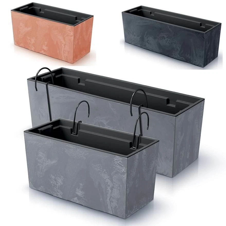 Blumenkasten Geländerkasten Blumentopf Beton Design Halterungen Blumenkübel Wahl - Bild 1 von 1