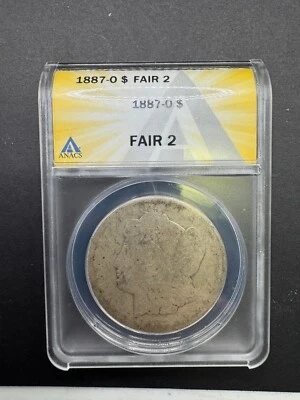 1887-0$ Fair 2 Grade ANACS Morgan Silver Dollar Coin - Image 1 of 4
