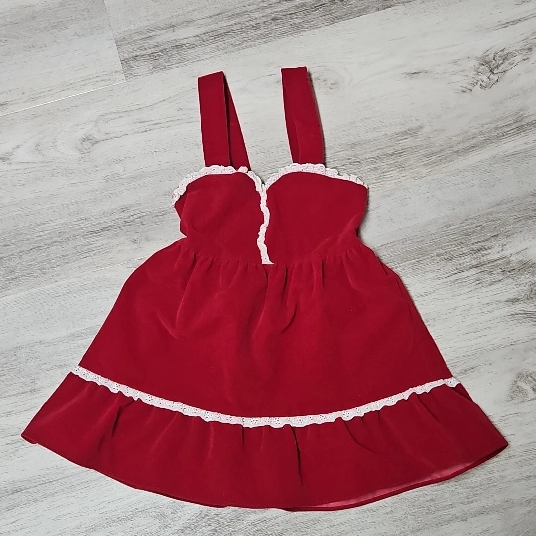 Girls Summer Dress - Short Sleeve Cotton Flower Dress (Red, Size 4T For 3-4 Years)
