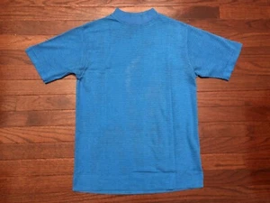 VINTAGE 1980's AIR KNIT T SHIRT MENS MEDIUM BLUE 80's JERSEY M e - Picture 1 of 4