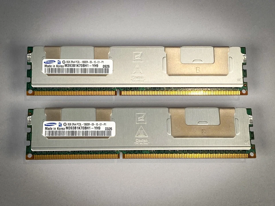 RAM SAMSUNG Modules 2x 8GB PC3L-10600R 1333MHz DDR3 ECC SDRAM 240-pin Mac Pro - Image 1 of 3