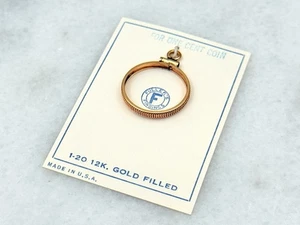 Gold Filled Penny Bezel Screw Top 19 mm Münzrand 1 Cent Münze NICHT enthalten - Bild 1 von 2