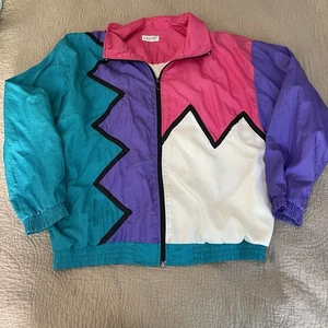 Vintage Lavon Windbreaker Track Jacket Workout 80s 90s Women’s Large Cheerful - Picture 1 of 6