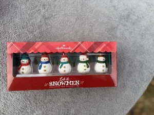 Hallmark Set of 6 Miniature Decorations Ornaments Glittery Snowmen - Picture 1 of 3