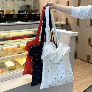 Large Capacity Wave Point Shoulder Bag Chiffon Tote Bag Crossbody Bag Women - Picture 1 of 15