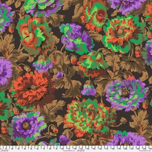 NEU! KAFFE FASSETT PHILIP JACOBS ROSMARIN PJ134 DUNKLER BLUMENSTOFF 1/2 YD - Bild 1 von 2