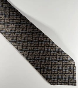 Italo Ferretti Neck Tie 100% Silk Black Gold Blue Flower Designer 62x3.75 Italy - Picture 1 of 7