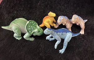 Vintage 1987 Playskool Definitely Dinosaurs Lot 5 Psittacosaurus Protoceratops - Picture 1 of 7