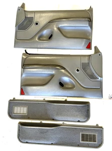 1992-1997 Ford F150 F250 F350 GRAY XL DOOR CARD PANEL SET PAIR MANUAL GRAY OEM - Picture 1 of 24