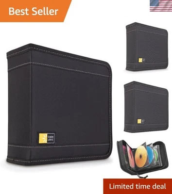 Classic Black CD Wallet - Protects 32 CDs with Nylon and Polypropylene Design - Image 1 of 4