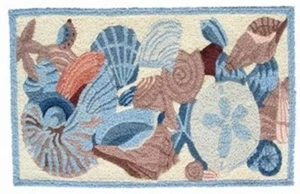 Nautical Sea Shells and Coral Beach Ocean Bath 30 X 20 Inches Area Rug - Picture 1 of 1