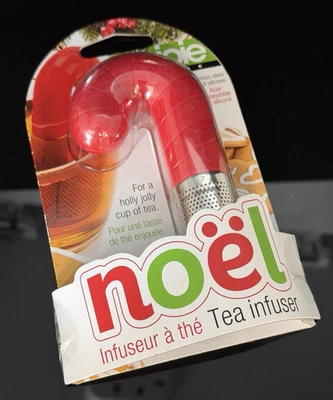 Infusor de té de Navidad Joie Noël acero inoxidable y silicona ¡tarifa de BPA! Bastón de caramelo Foto 1 de 2