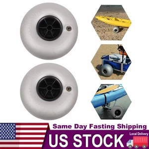 10" Beach Cart Balloon Wheels Axle Hole 20mm Replacement Sand Tires 2 Pack HOT - Picture 1 of 10