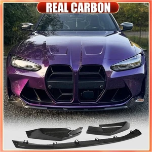 For BMW G80 M3 G82 G83 M4 2021-24 REAL CARBON Front Bumper Lip Spoiler Splitters - Picture 1 of 15